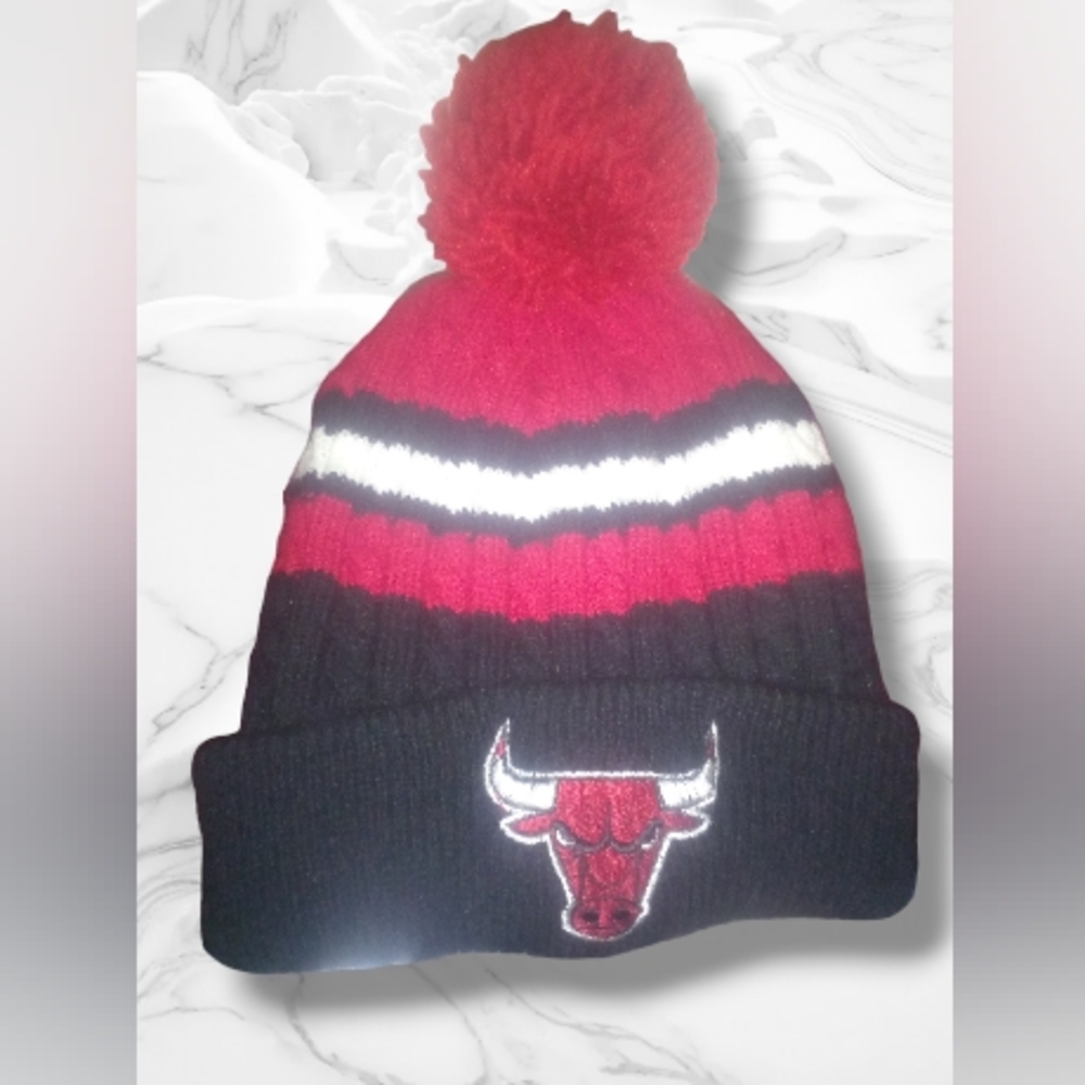 "Chicago Bulls" Microstripe Knit Toboggan Beanie Hat